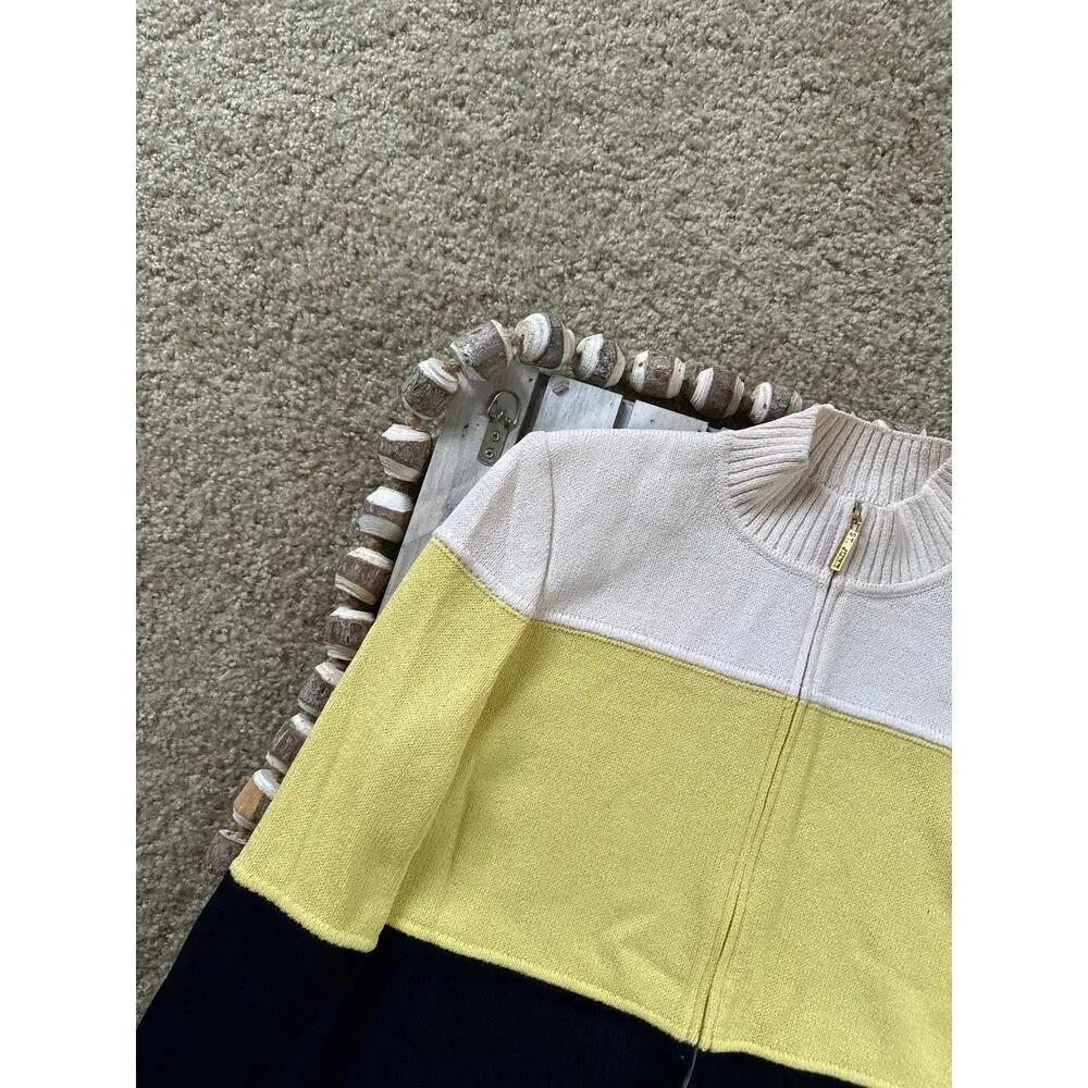 St John Sport Wool Blend Multicolor Colorblock Stripe Jacket